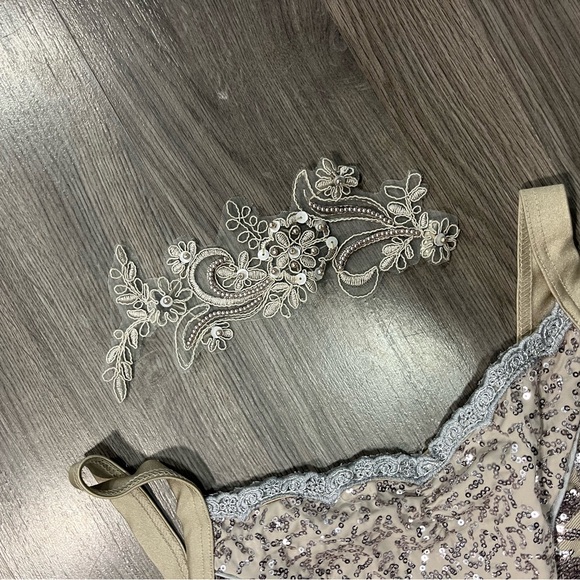 Weissman Grey Sequin Ballet Dance Costume - Picture 4 of 9